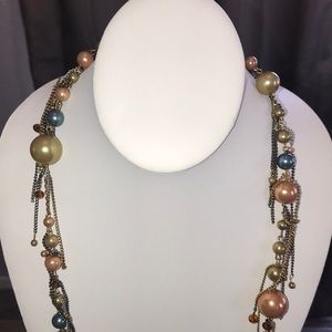 Multi-color long necklace